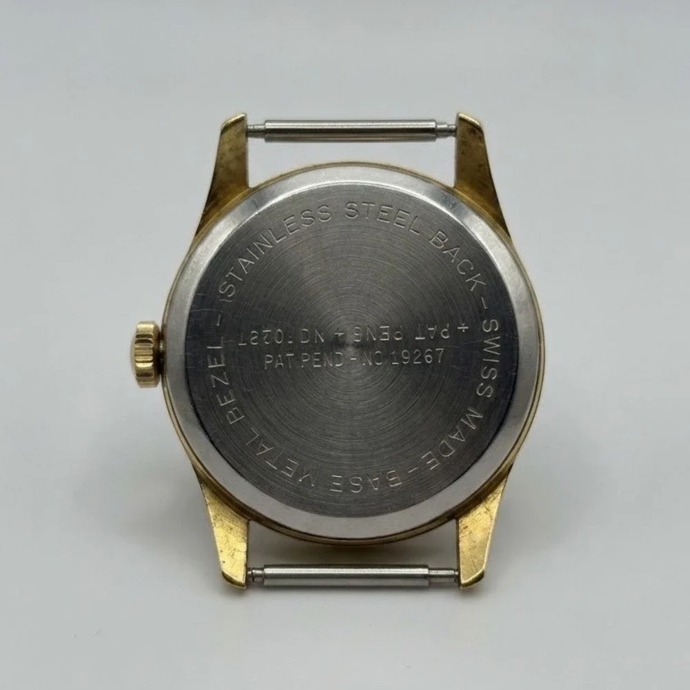 Vintage Endura Swiss Made Jump Hour Digital Watch Gold Tone 12108 OR-9246 1970s